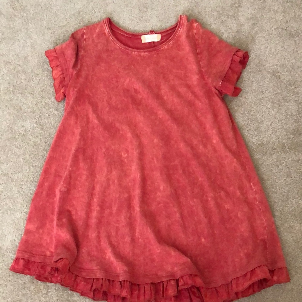 Acid wash pink tee